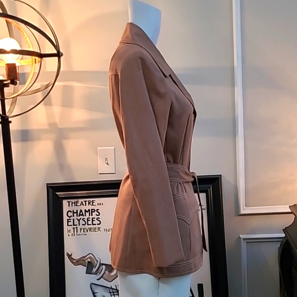 Anne Klein Light Brown Belted Blazer - Picture 10 of 16